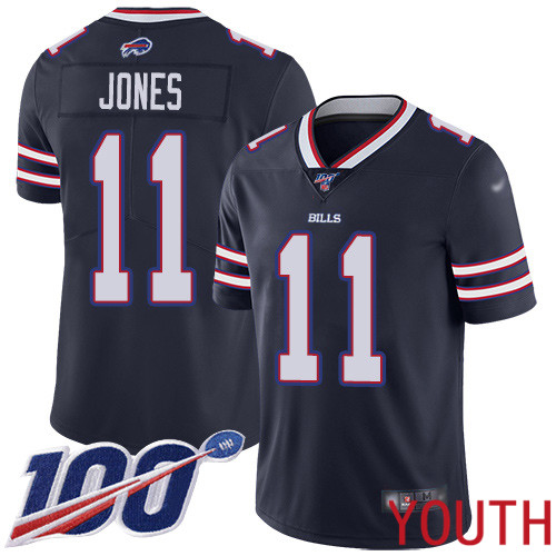 Youth Buffalo Bills 11 Zay Jones Limited Navy Blue Inverted Legend 100th Season NFL Jersey